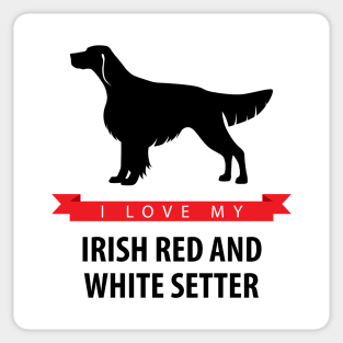 I Love My Irish Red and White Setter Sticker